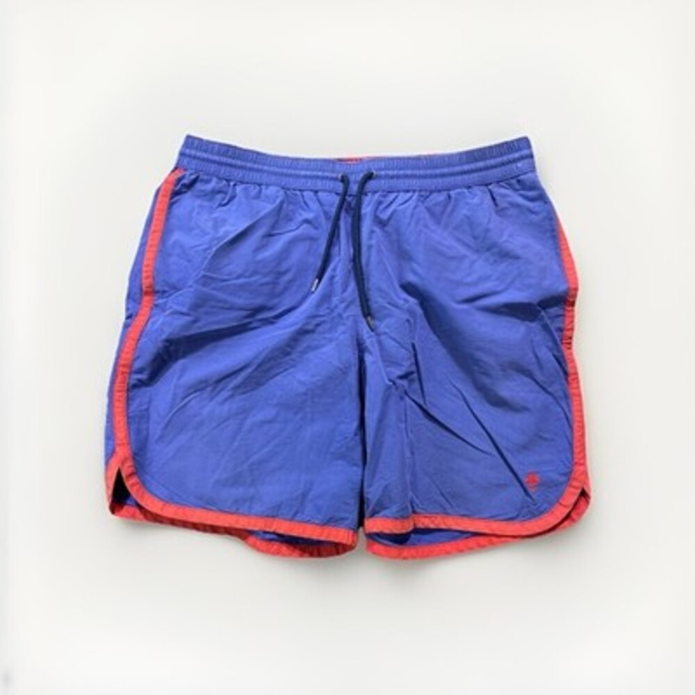 Vintage Brooks Brothers Swim‎ Trunks Mesh Lining Blue Shorts M Red Fleece Preppy